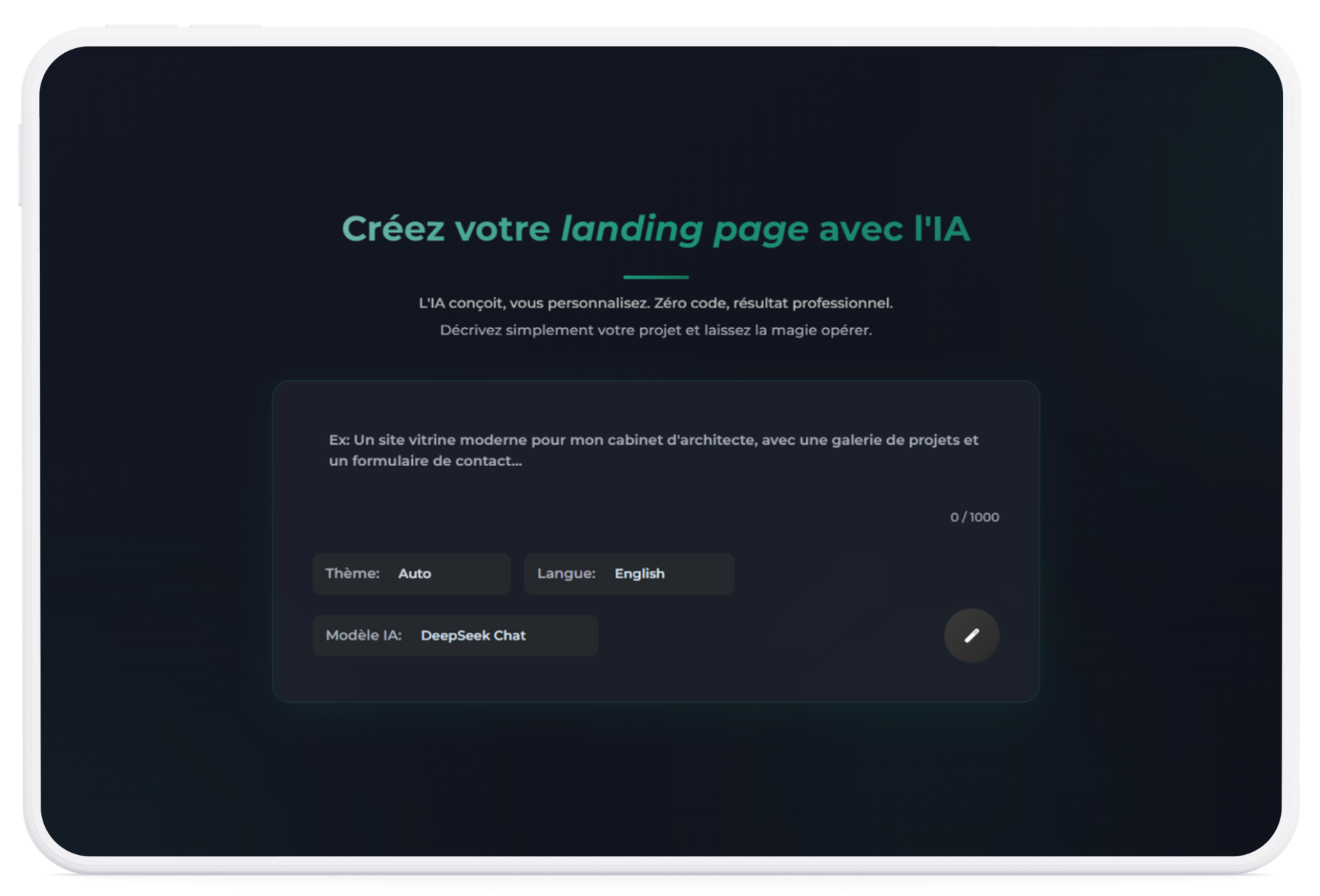 Générateur de site vitrine Studio Orfolio